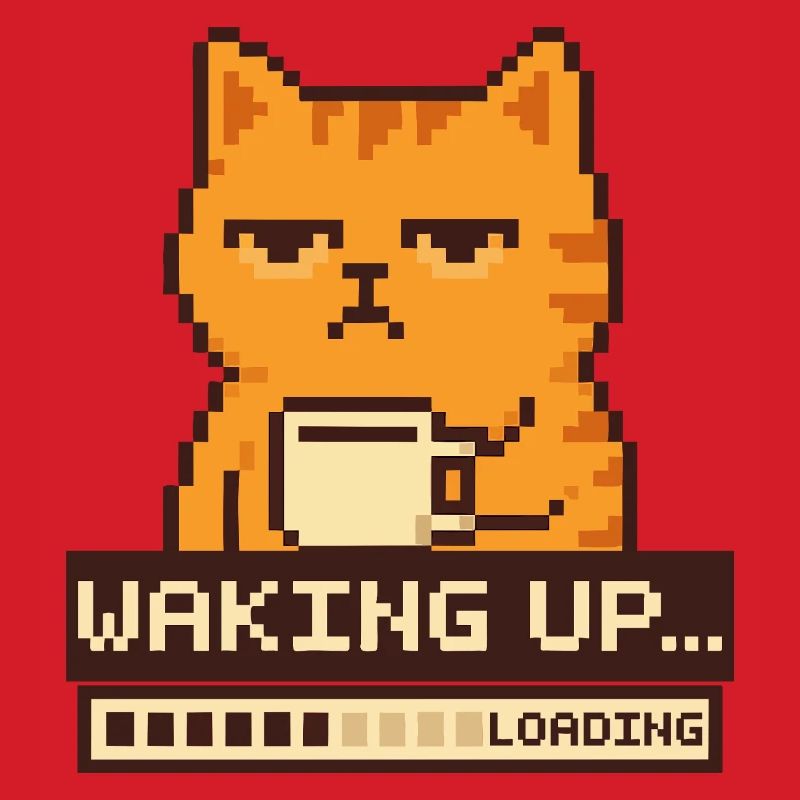 Waking Up Loading – Pixel Cat Funny
