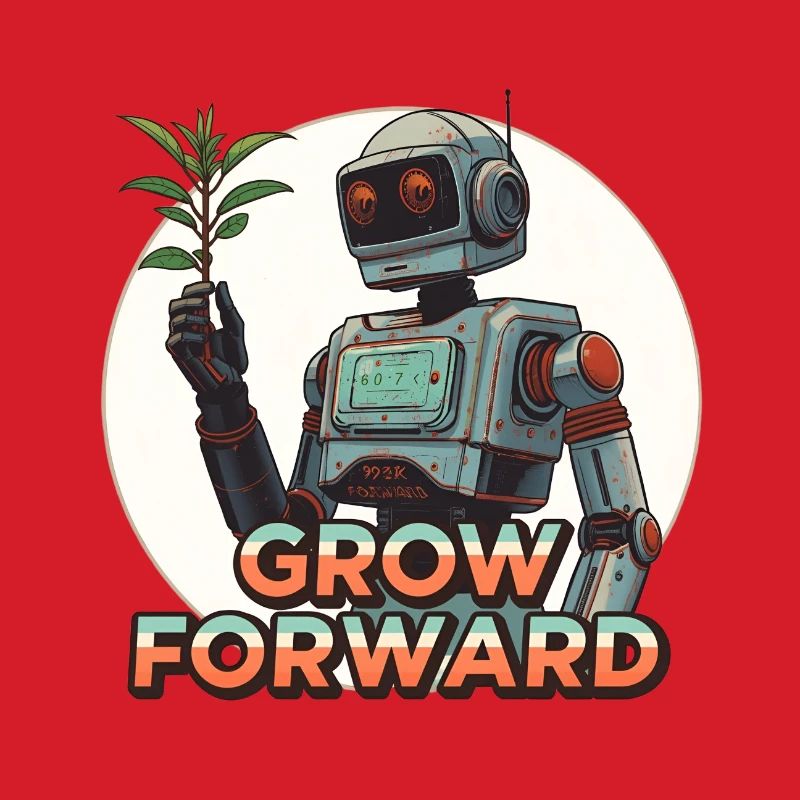 Grow Forward – Retro Sci-Fi Robot
