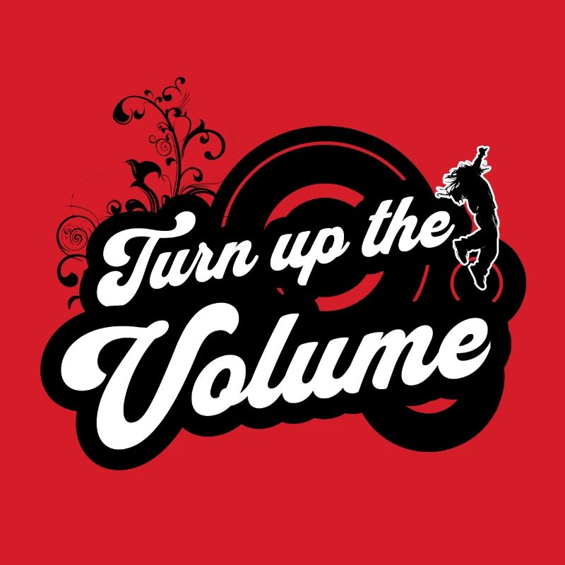 Volume Up — Schwarzes Retro-Skript