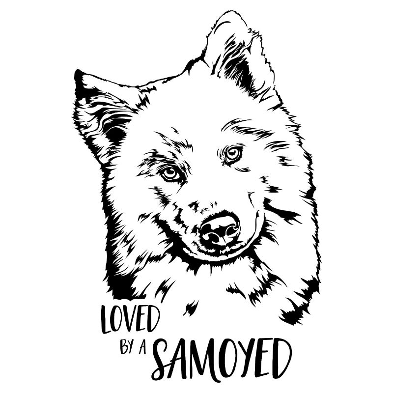 Loved by a Samoyed Hunde Samojede Hundespruch