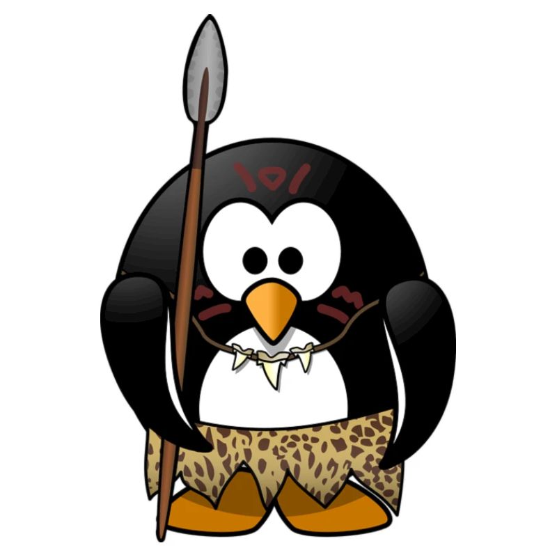 Native penguin in the stone age
