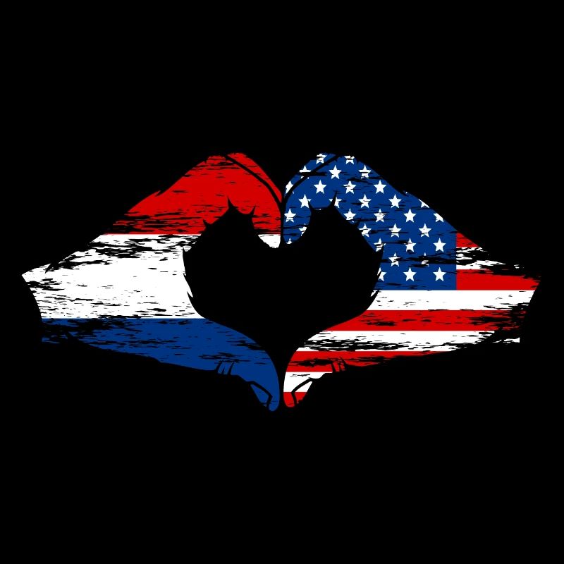 Forme de coeur Holland USA avec mains utilisées