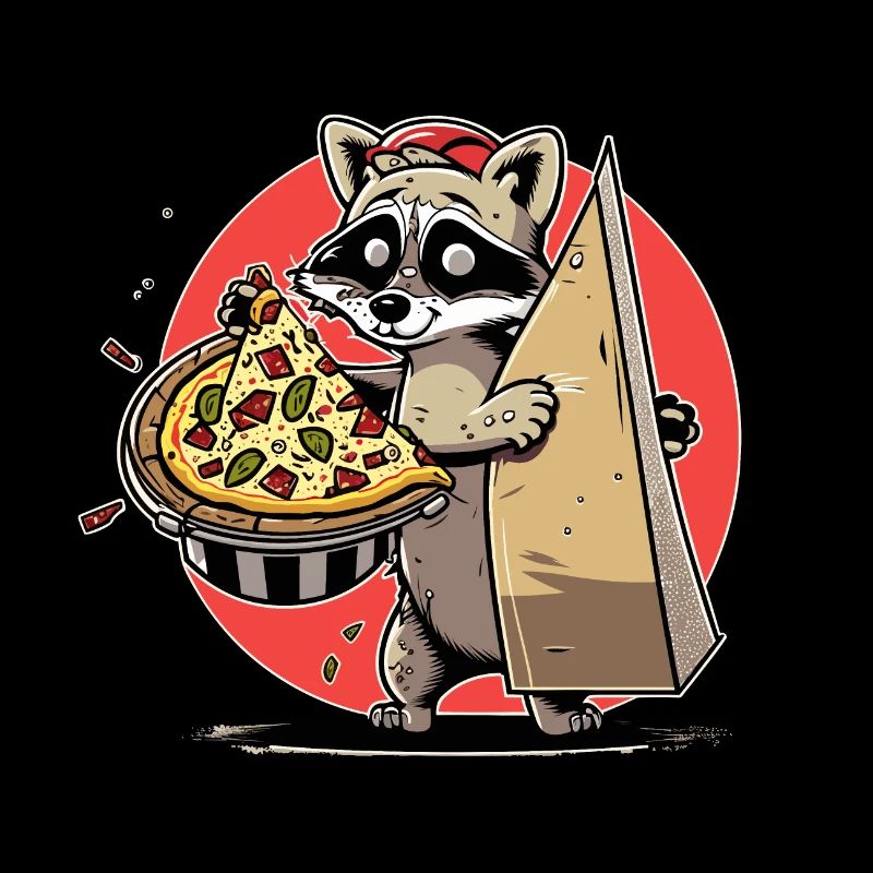 Der Pizza-Bandit: Ein schelmischer Waschbär auf der Suche nach