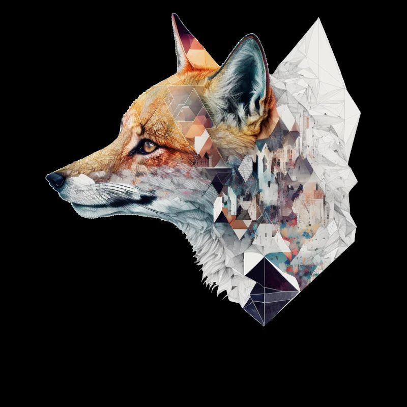 Fuchs Polygon Geometrisch Tier Kunst Geschenk Zoo