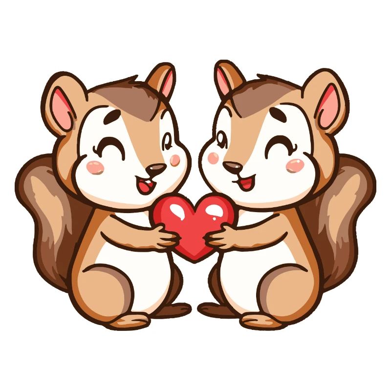 Squirrel Comic Couple Love