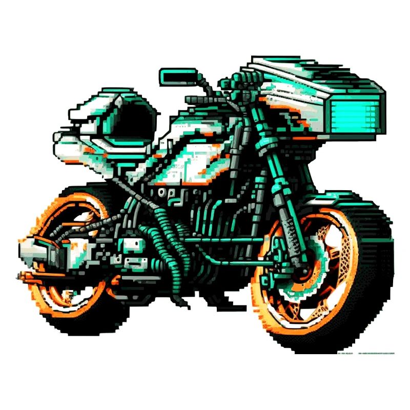 Moto de machine de course dans de superbes graphismes 8 bits