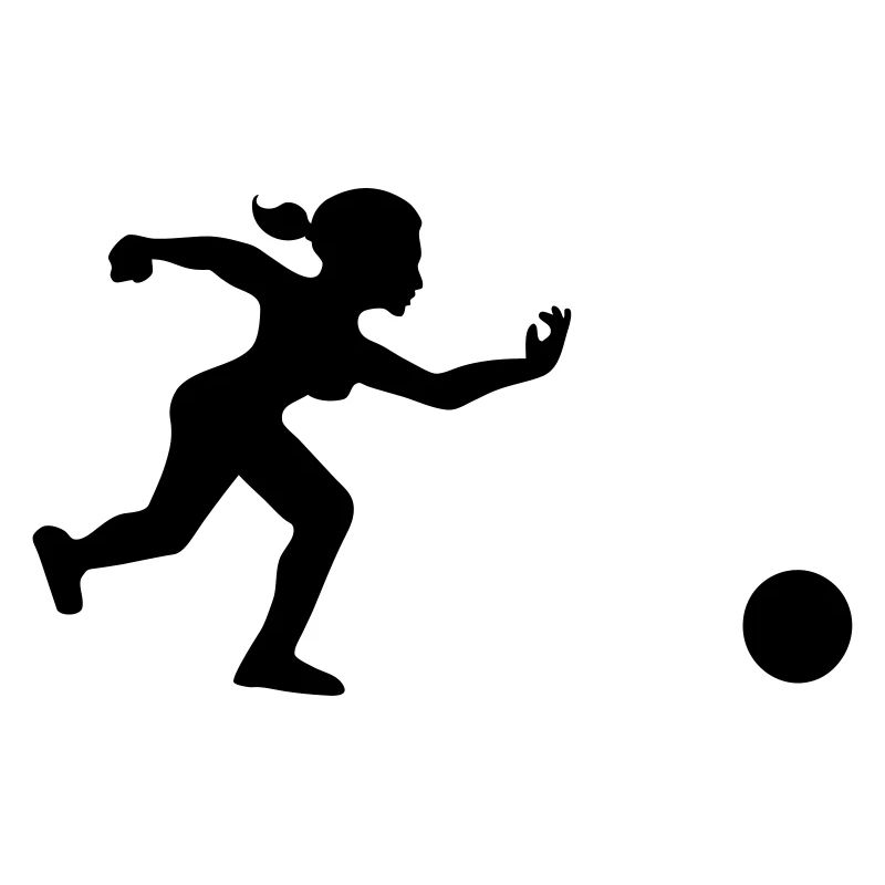 bowling player throws her ball