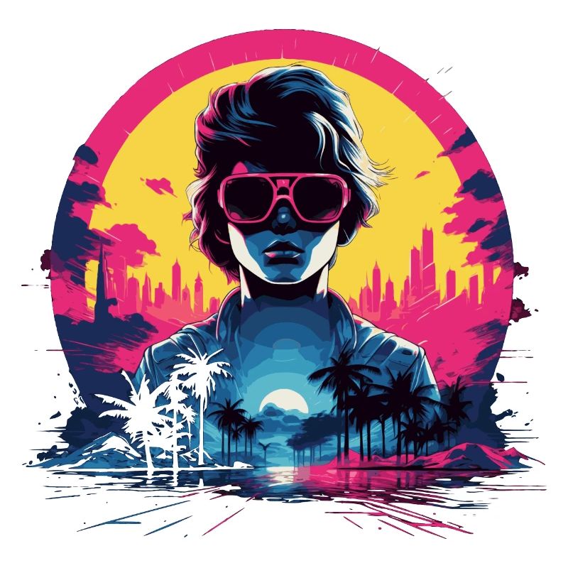 80er Neon Dreamscape: Synthwave Fusion