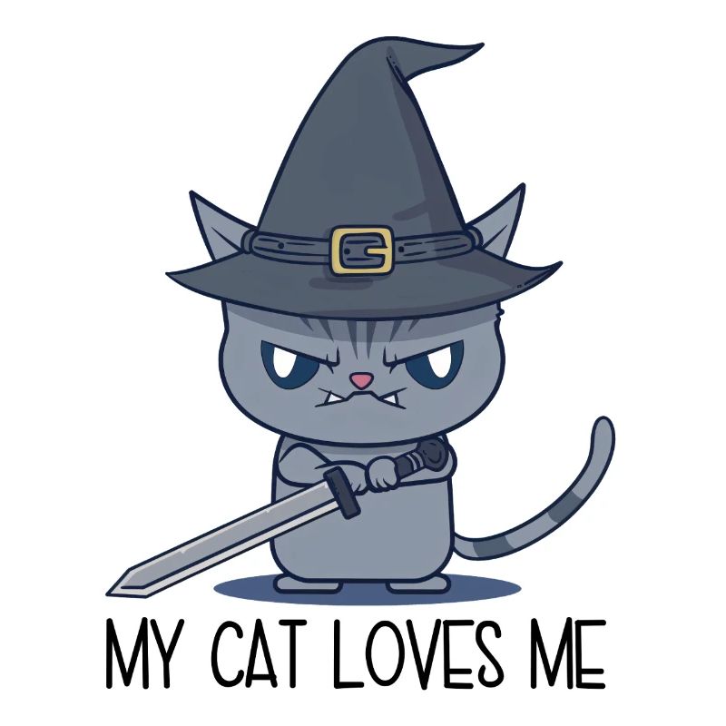 Mon chat m’aime – Chat magique maléfique avec une épée