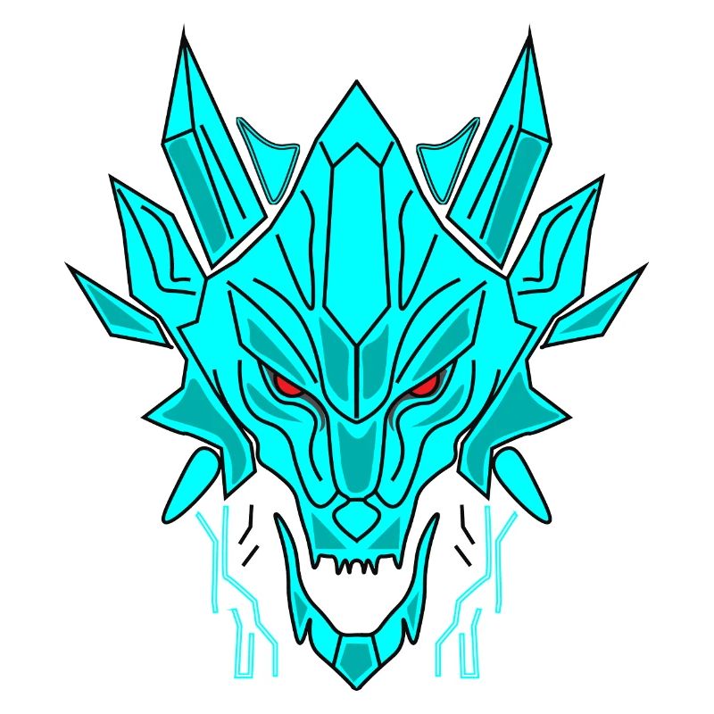 Geometrischer Eisdrache Kopf