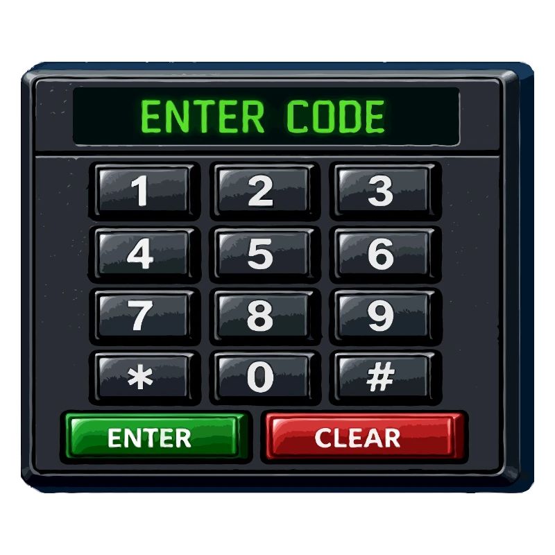 Entrée du code Clavier néon