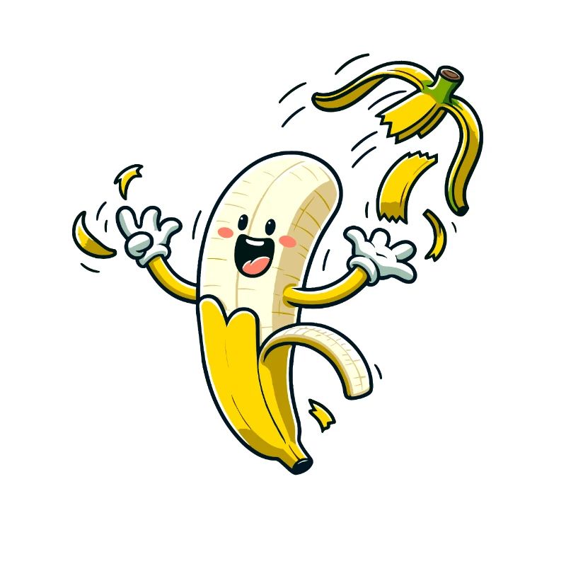 Lecker Party Banane befreit sich aus Schale