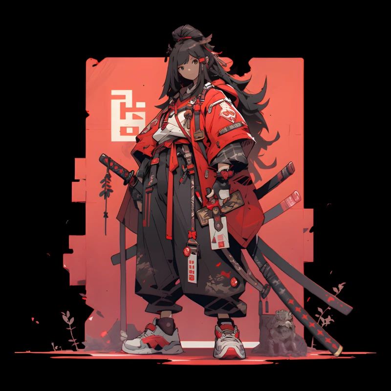 Fille de samouraï mignonne