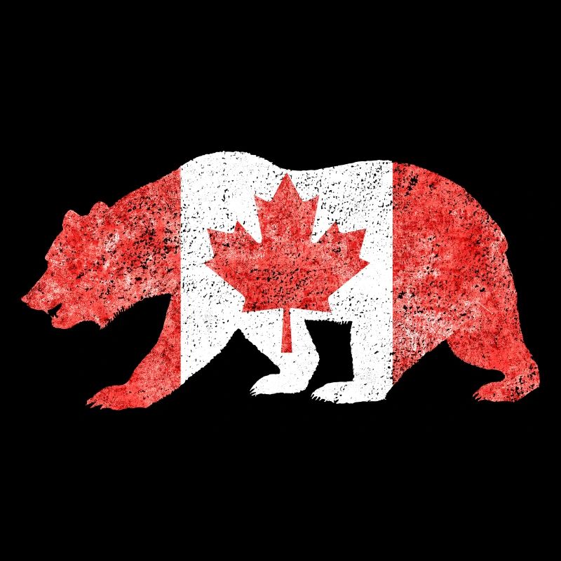 Souvenir du Canada - Drapeau du Canada dans les contours de l’ours