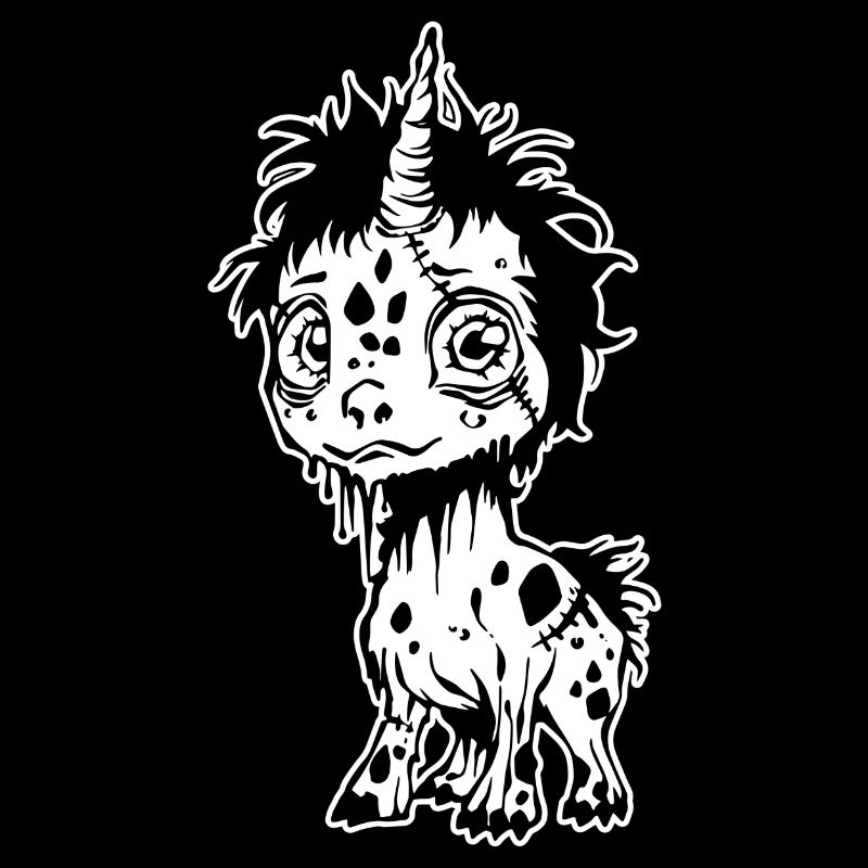 Mignon bébé licorne zombie