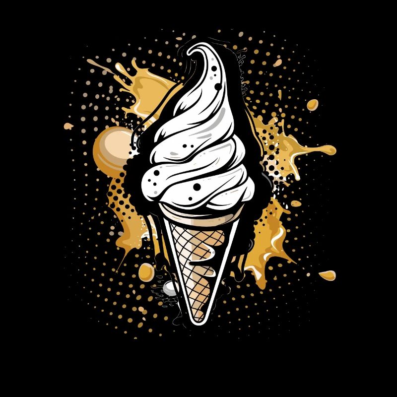 Cornet de crème glacée Éclaboussures de couleur