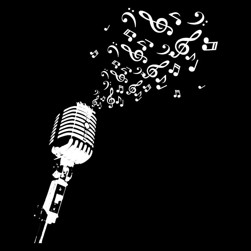 Microphone notes de musique clef chant karaoké