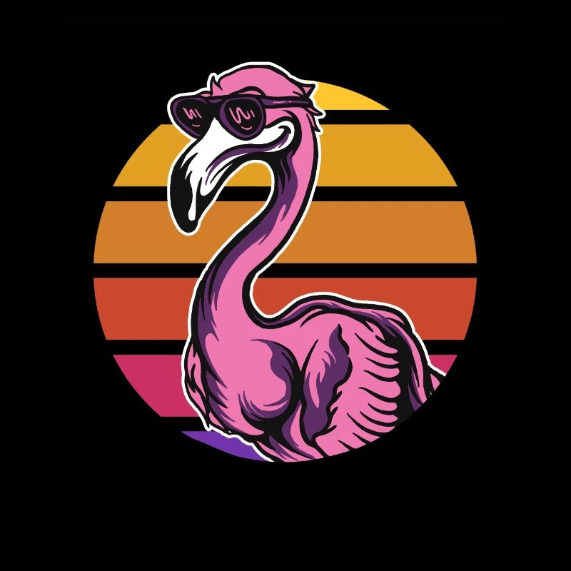 Flamant rose rétro