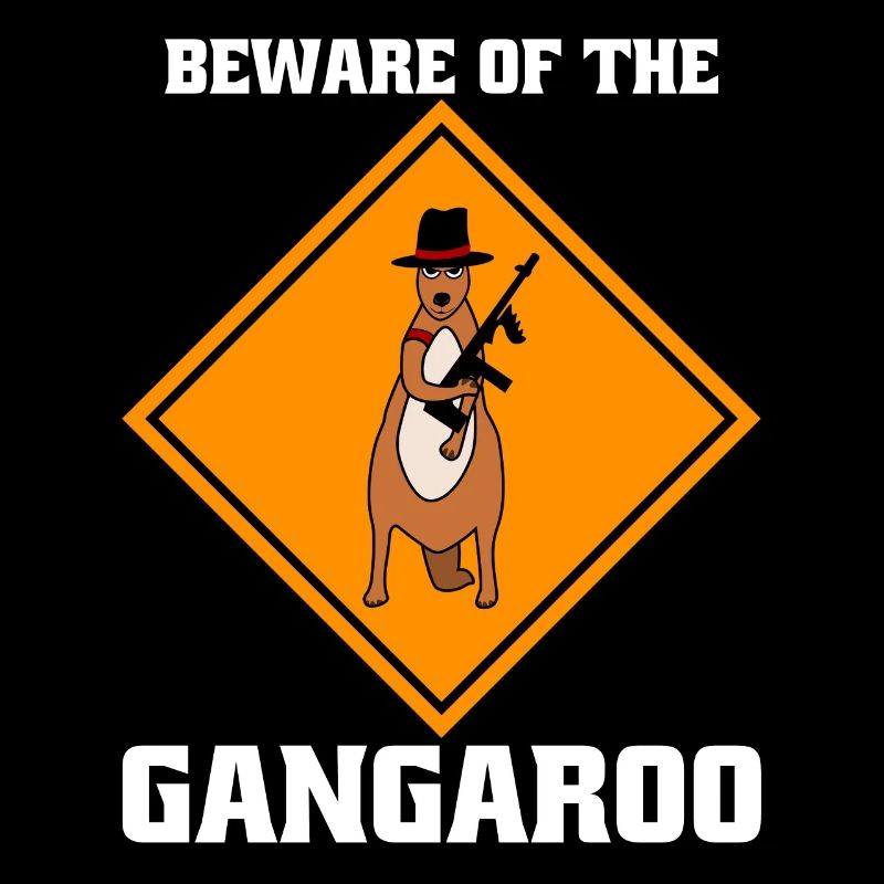 Känguru Warnung bewaffnete Kängurus