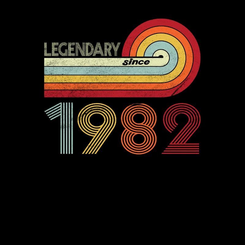 1982 Geburtstag Legendary since Vintage Rainbow