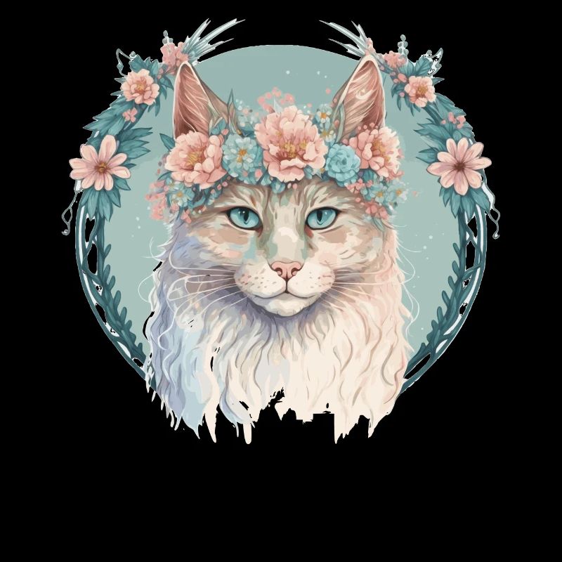 Mignon LaPerm Cat Fleur Crown Cats Chaton d’animal de compagnie