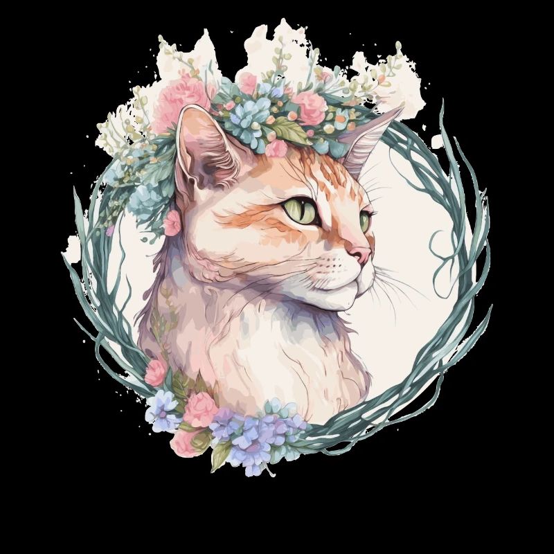 Mignon Manx Cat Fleur Crown Cats Chaton de compagnie