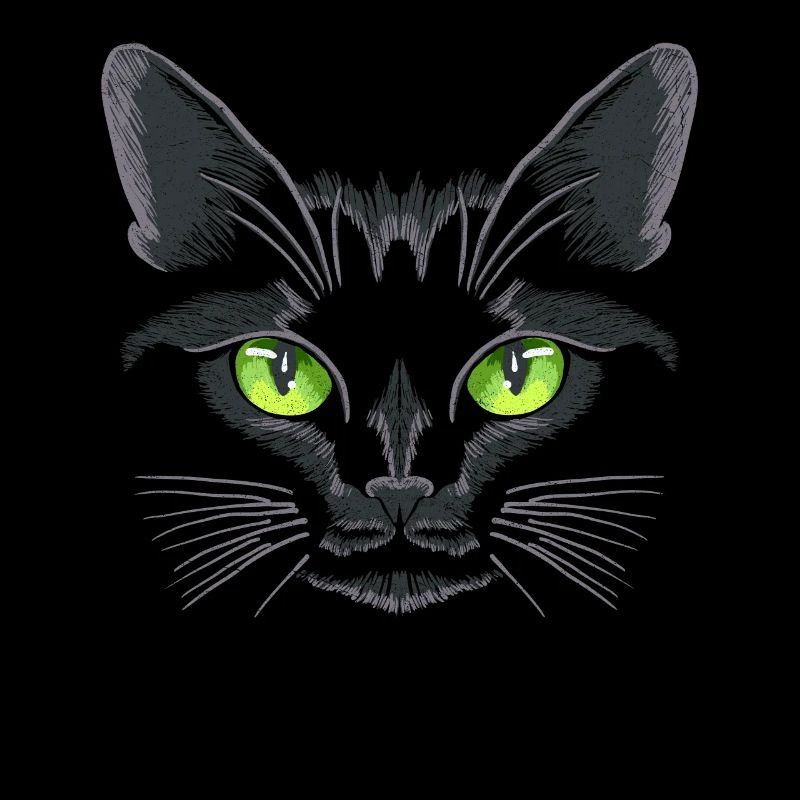 Chat noir Yeux verts