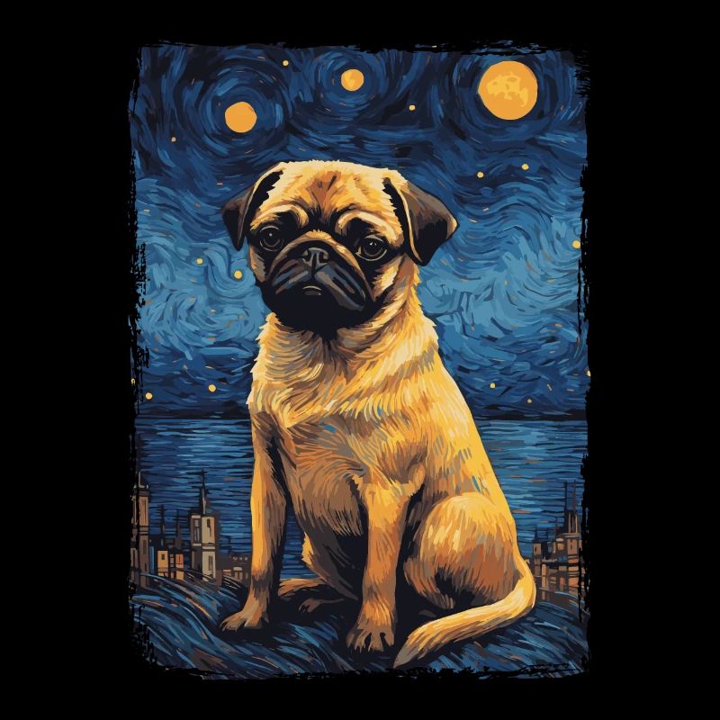 Pug Starry Night