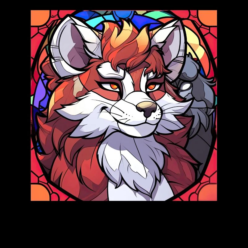 Geometric Furry Fox Fursona Polygonal Low Poly Sta