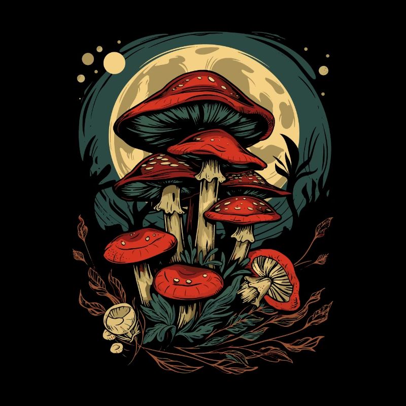 Phases de Lune Champignon Fairycore Goblincore Cottagecore