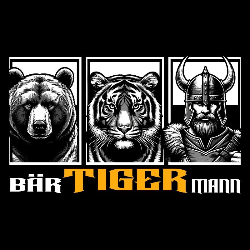 Bärtigermann Bär Tiger Mann Geschenk Bart