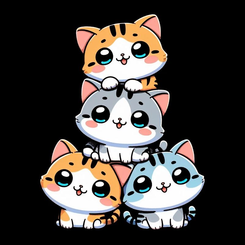 Stack of Kitty Cats Stack Kawaii Meowtain Anime