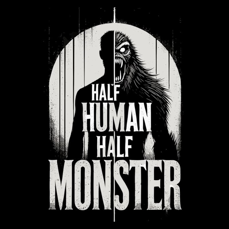 Half Human Half Monster - Monster Werwolf T-Shirt