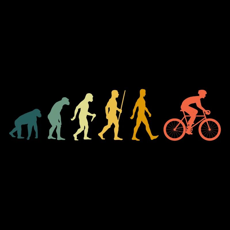 Fahrrad Evolution Radfahrer Retro