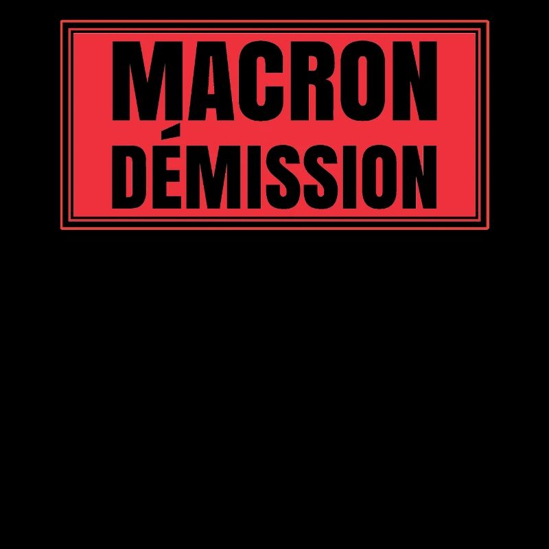 Macron resignation placard protesting strike