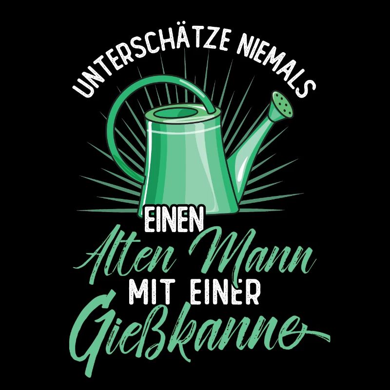 Alter Mann mit einer Gießkanne