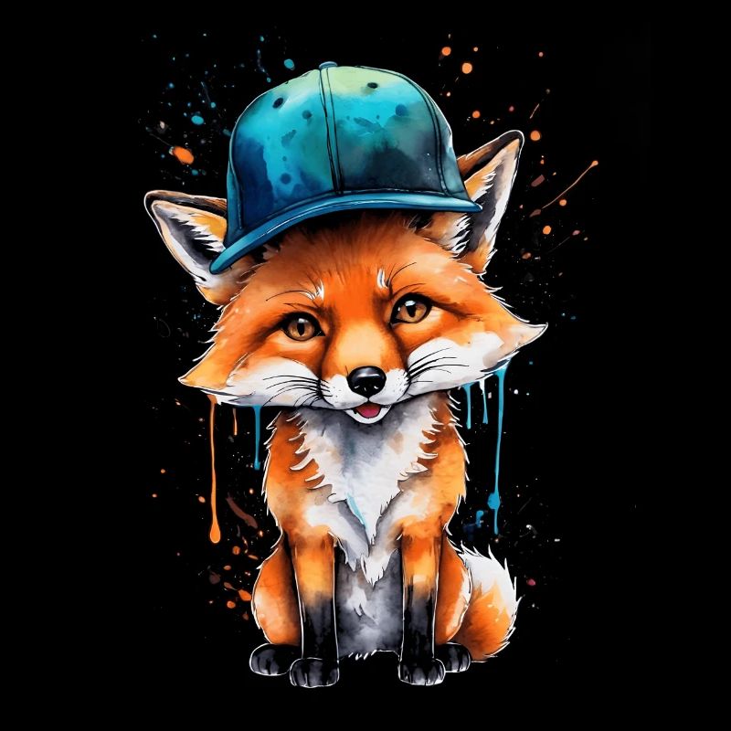 Fuchs Snapback Cap Cool Tier Design Print