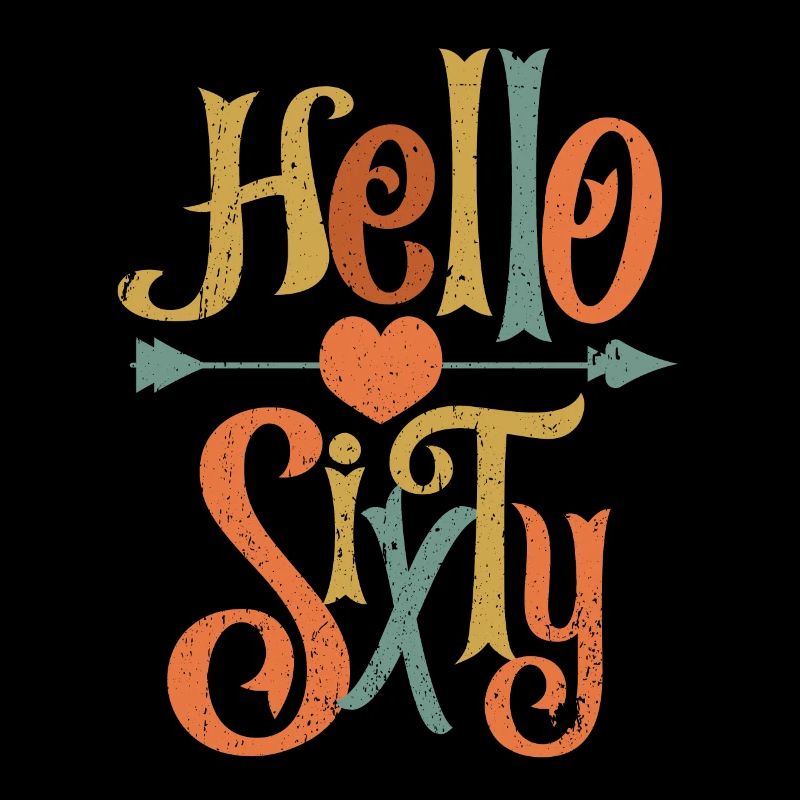 Vintage Hello Sixty 60. Geburtstag Geschenk