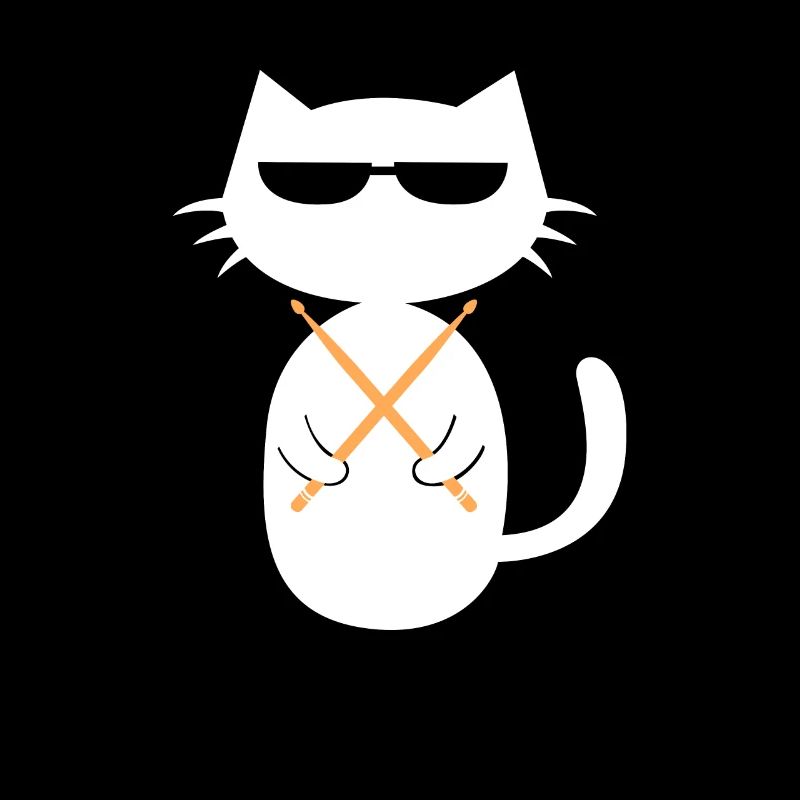 Drums Cat Drummer Pet Drummer