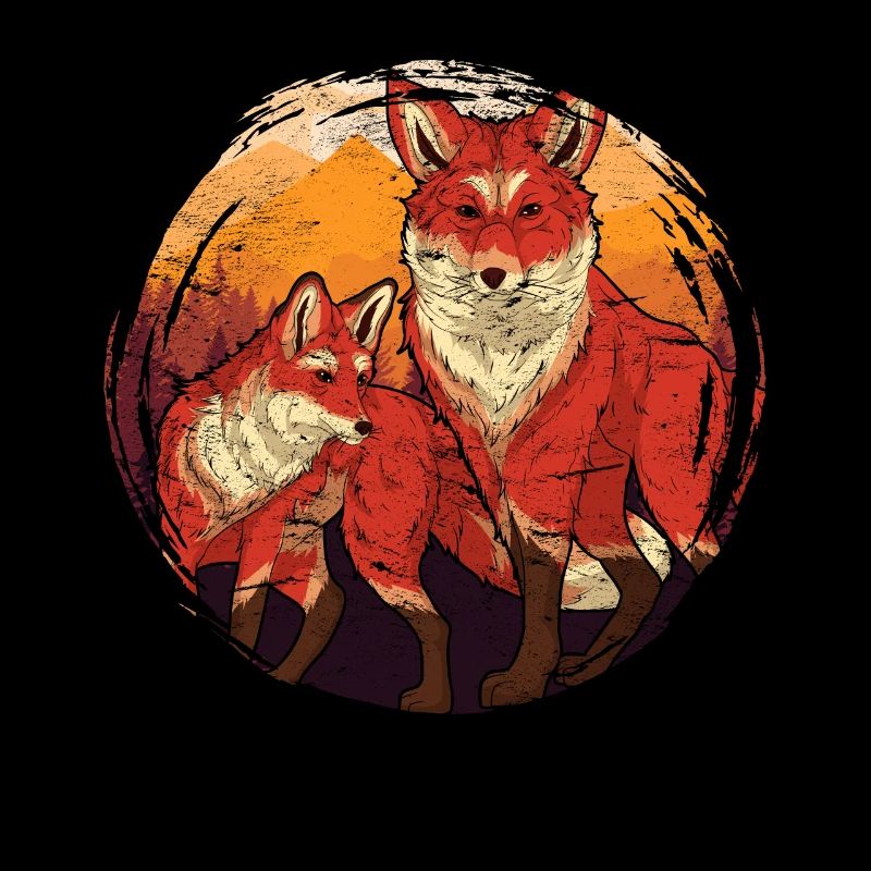 Forest Animal Nature Gift Sunset Fox