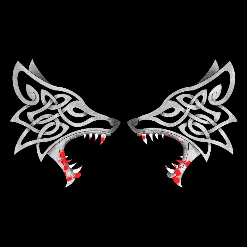 Blutiger Duo-Wolf