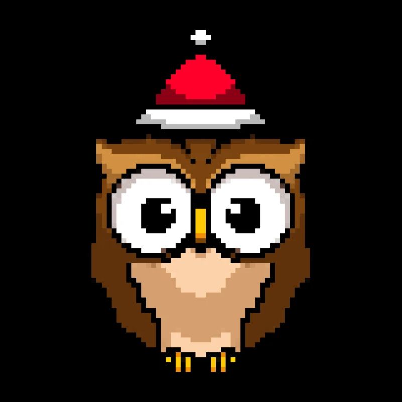 Eule Pixelated Christmas - Lustige Eule