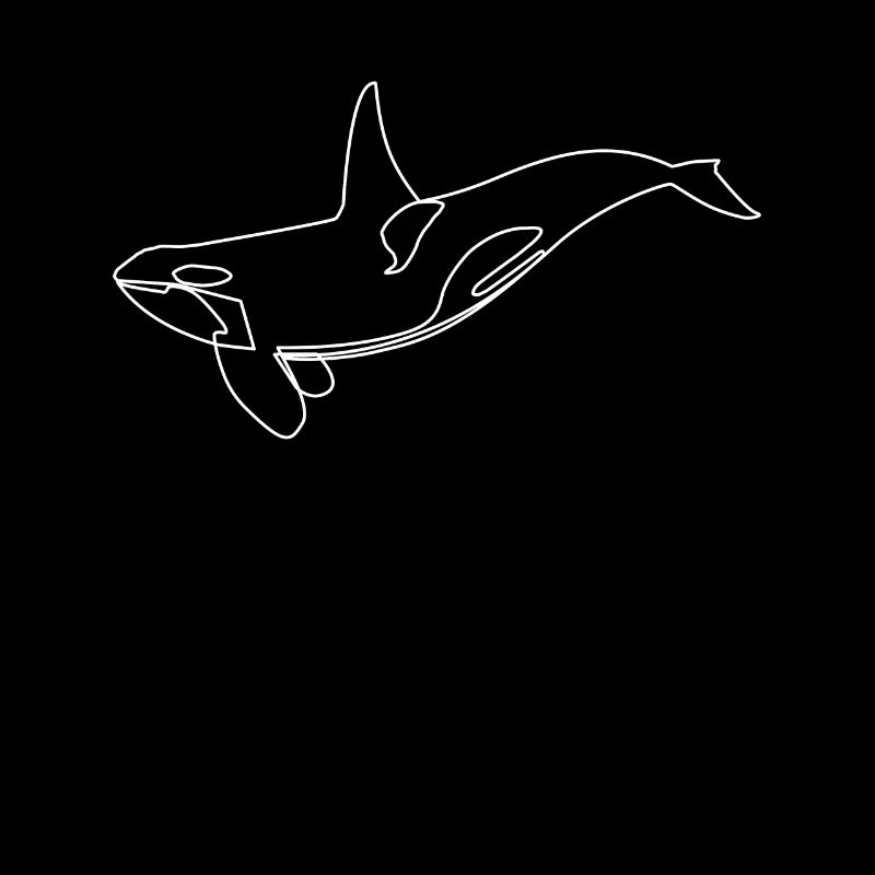 Baleine, orque, épaulard, stylisé, lignes, baleines
