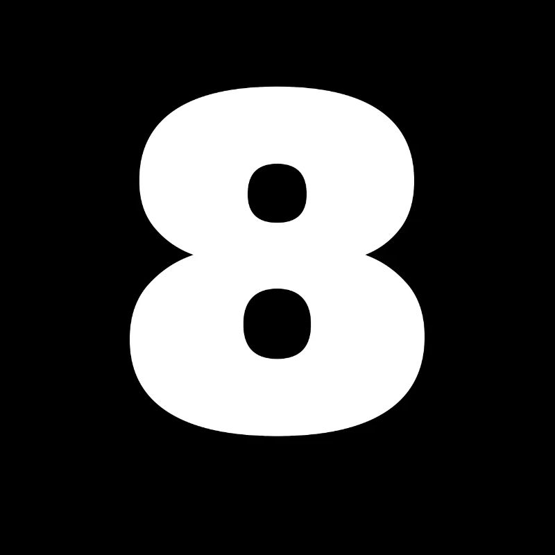 Numéro 8 Monogramme en majuscules