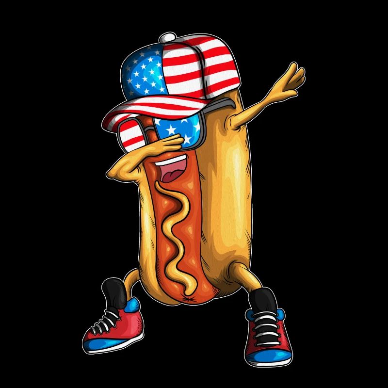 Drôle de hot-dog dabbing restauration rapide cuisine