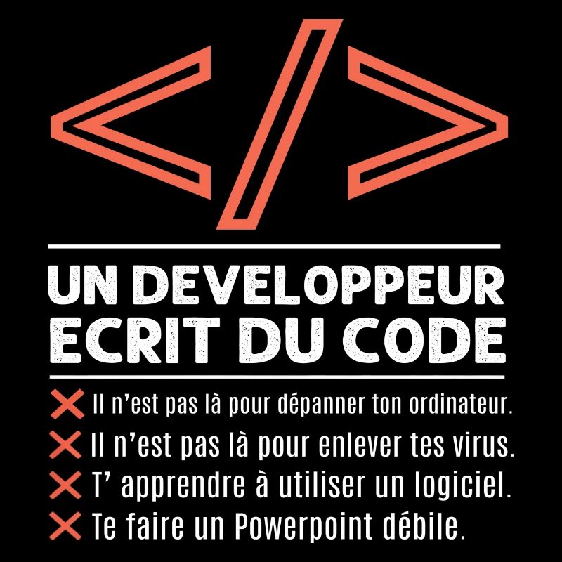 Un développeur écrit du code humour programmation