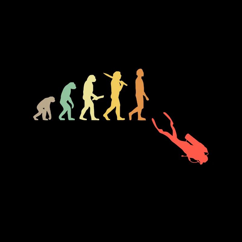 Cadeau Retro Diving Evolution pour les plongeurs