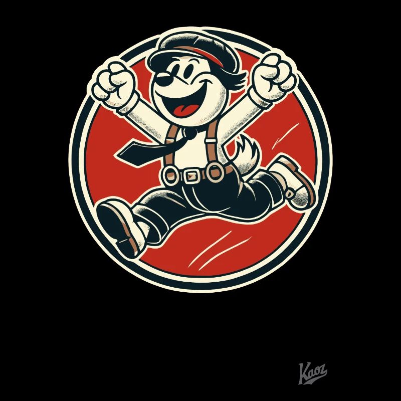 Fröhlicher Retro-Hunde-Junge