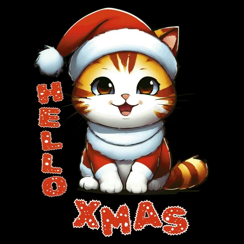 Hello Xmas - Mignon chat de Noël dans un costume de Père Noël