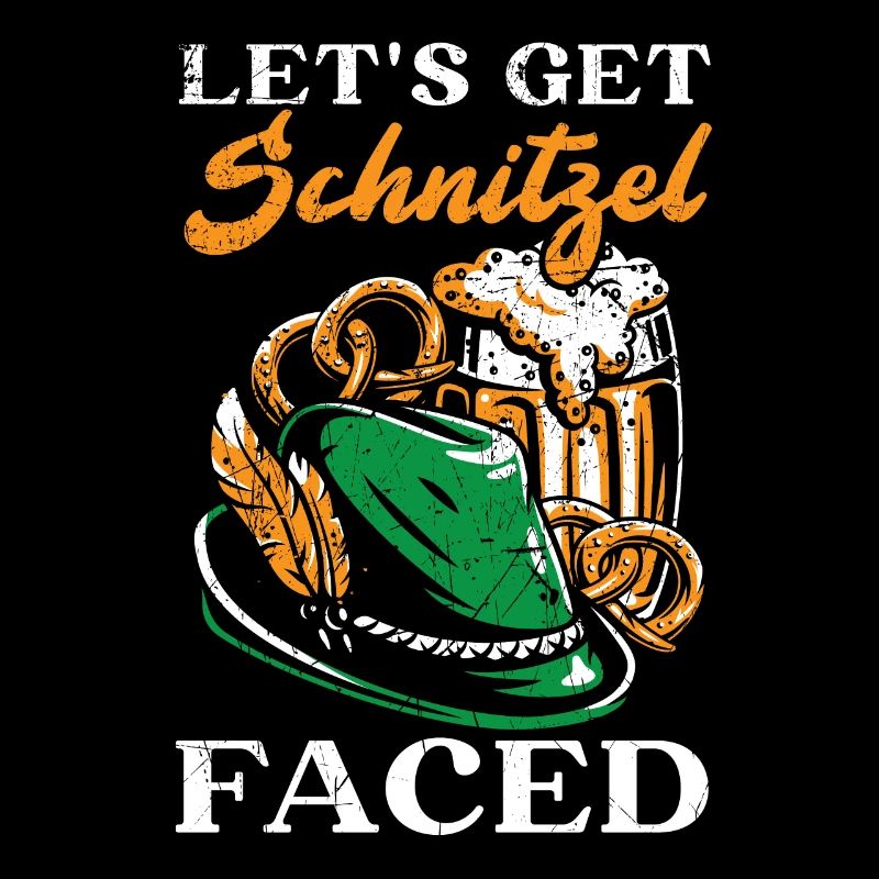 Lass uns einen Biertrinker mit Schnitzelgesicht bekommen